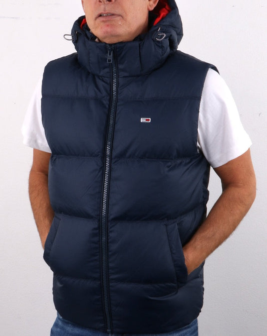 Tommy Jeans Tommy Hilfiger – Wattierte Daunenweste in Marineblau