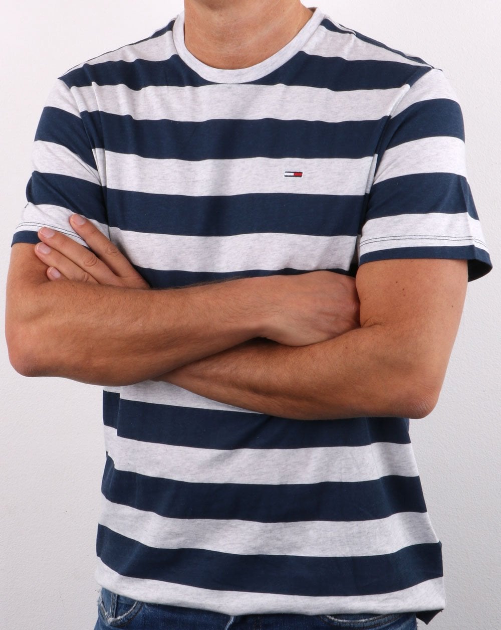 Tommy Jeans – Gestreiftes T-Shirt in Marineblau