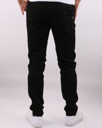 Replay – Anbass – Schmal geschnittene Jeans in Schwarz