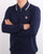 Fila Vintage Tipped Long Sleeve Polo Shirt Navy/white