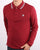 Fila Vintage Tipped Long Sleeve Polo Shirt Claret/Blue