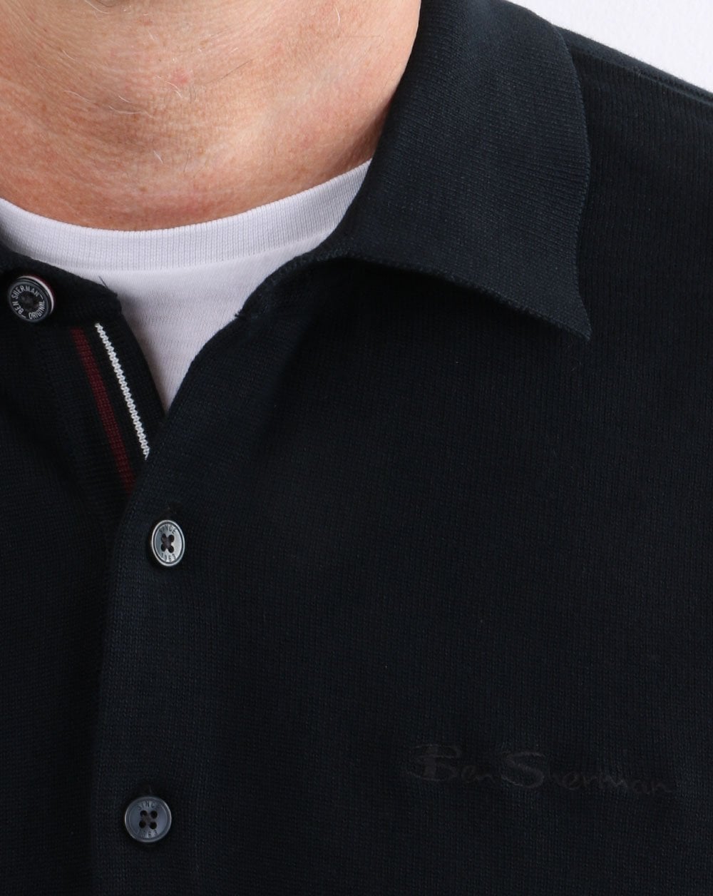 Ben Sherman Signature Cotton Long Sleeved Polo Black