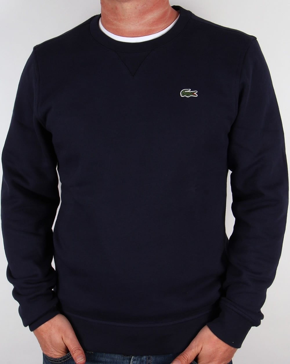 Lacoste – Sweatshirt mit Rundhalsausschnitt, Marineblau