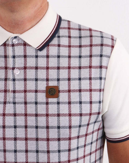 Trojan Poloshirt mit Karomuster, Rehbraun