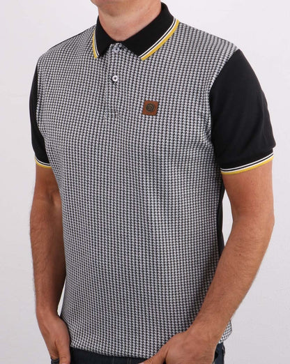 Trojan Hahnentritt-Poloshirt Schwarz