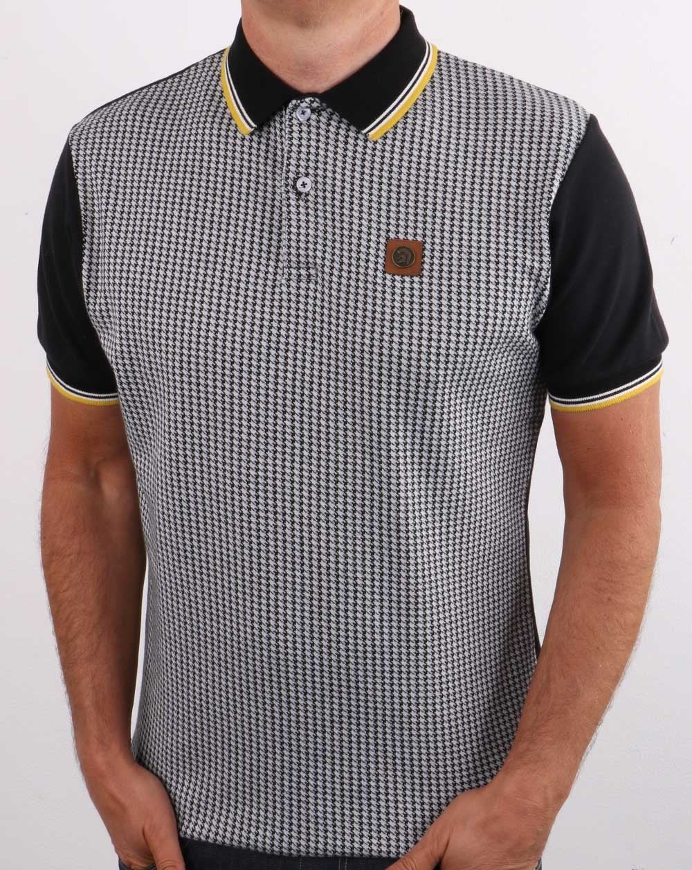 Trojan Hahnentritt-Poloshirt Schwarz