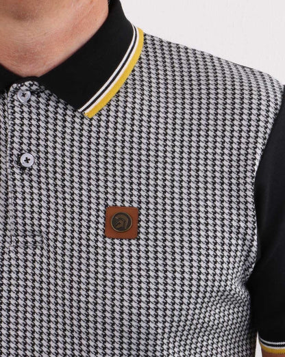 Trojan Hahnentritt-Poloshirt Schwarz