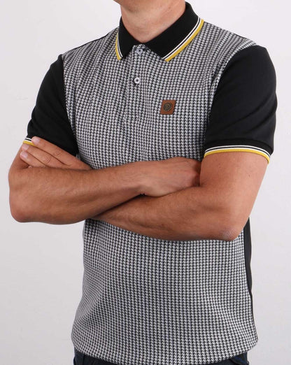 Trojan Hahnentritt-Poloshirt Schwarz