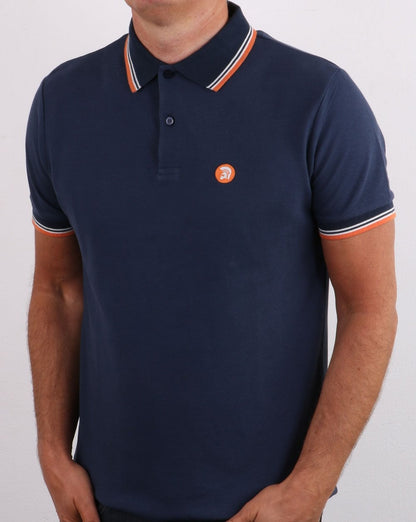 Trojan Classic Tipped Poloshirt Marineblau/Orange