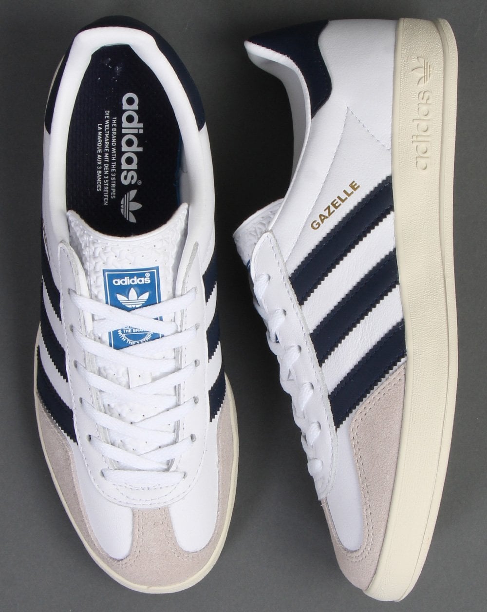 Adidas Gazelle Indoor Trainers White/Navy