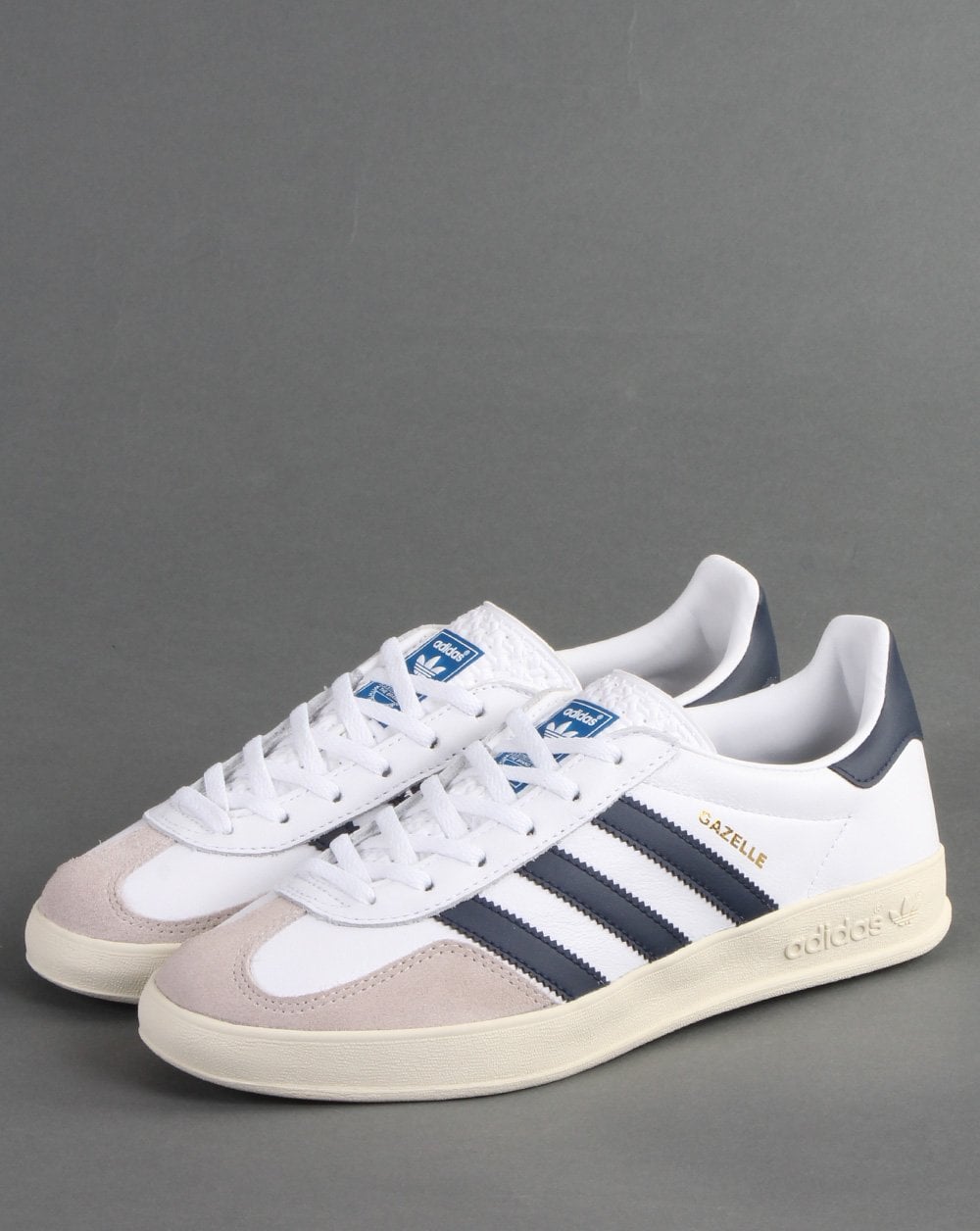 Adidas Gazelle Indoor-Sneakers Weiß/Marineblau