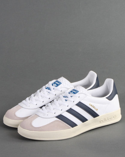 Adidas Gazelle Indoor-Sneakers Weiß/Marineblau