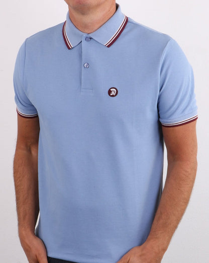 Trojan – Klassisches Poloshirt mit Streifen in Himmelblau