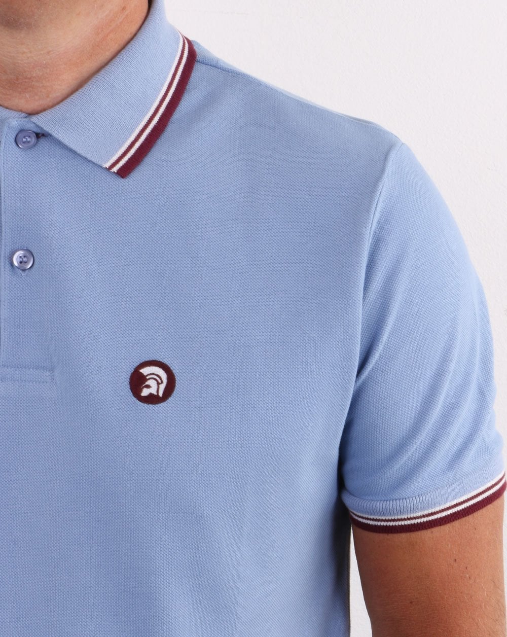 Trojan – Klassisches Poloshirt mit Streifen in Himmelblau