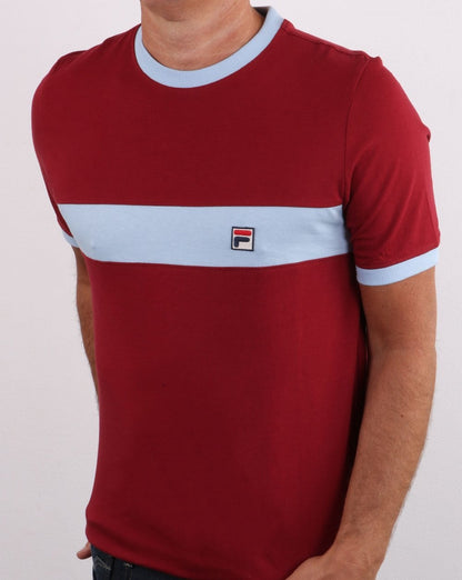Fila Vintage Joshua T-Shirt Weinrot