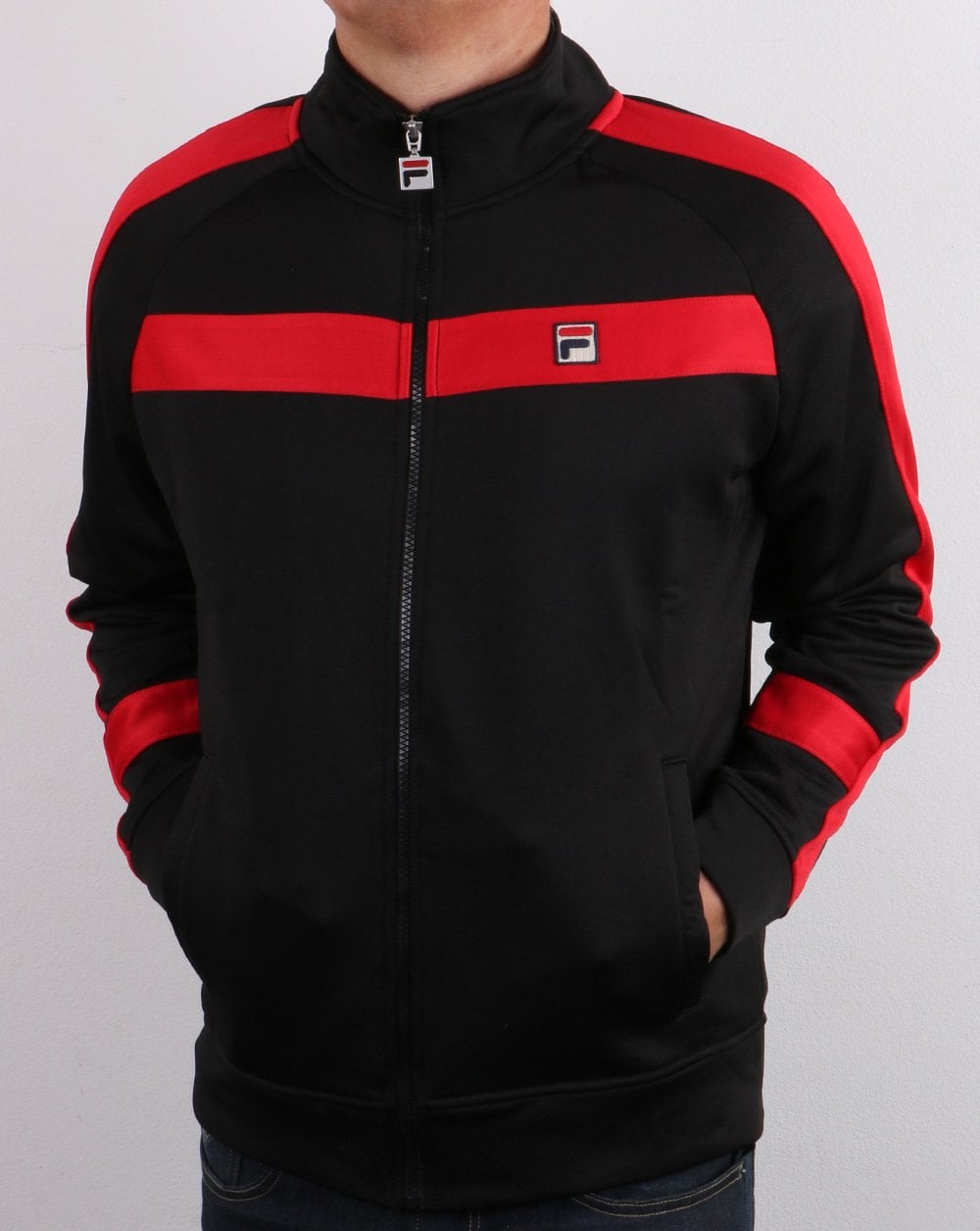 Fila Vintage Renzo Trainingsjacke Schwarz/Rot