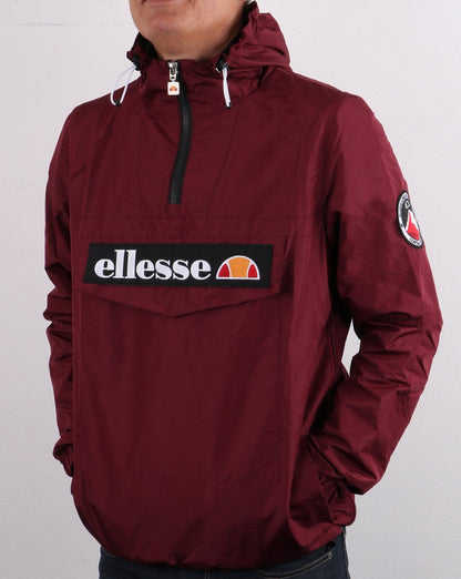 Ellesse – Jacke mit Viertelreißverschluss in Burgunderrot
