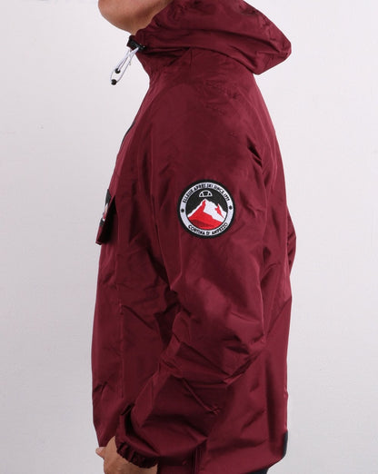 Ellesse – Jacke mit Viertelreißverschluss in Burgunderrot