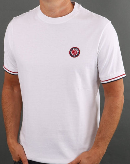 Pretty Green – Likeminded – T-Shirt mit Streifen in Weiß