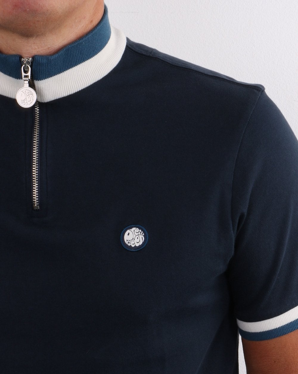 Pretty Green – Oberteil mit 1/4-Reißverschluss, Marineblau