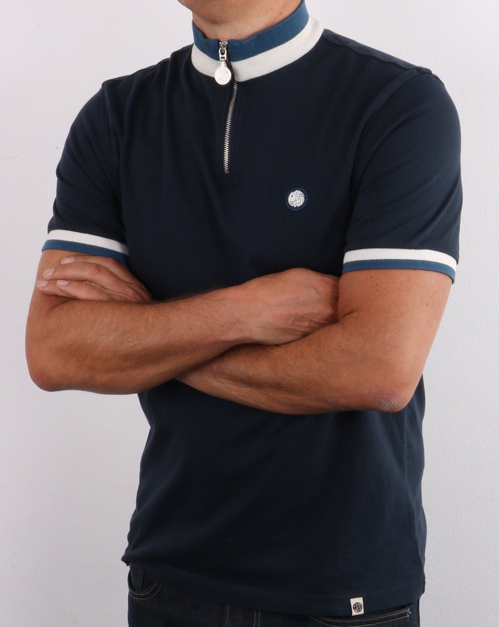 Pretty Green 1/4 Zip Top Navy