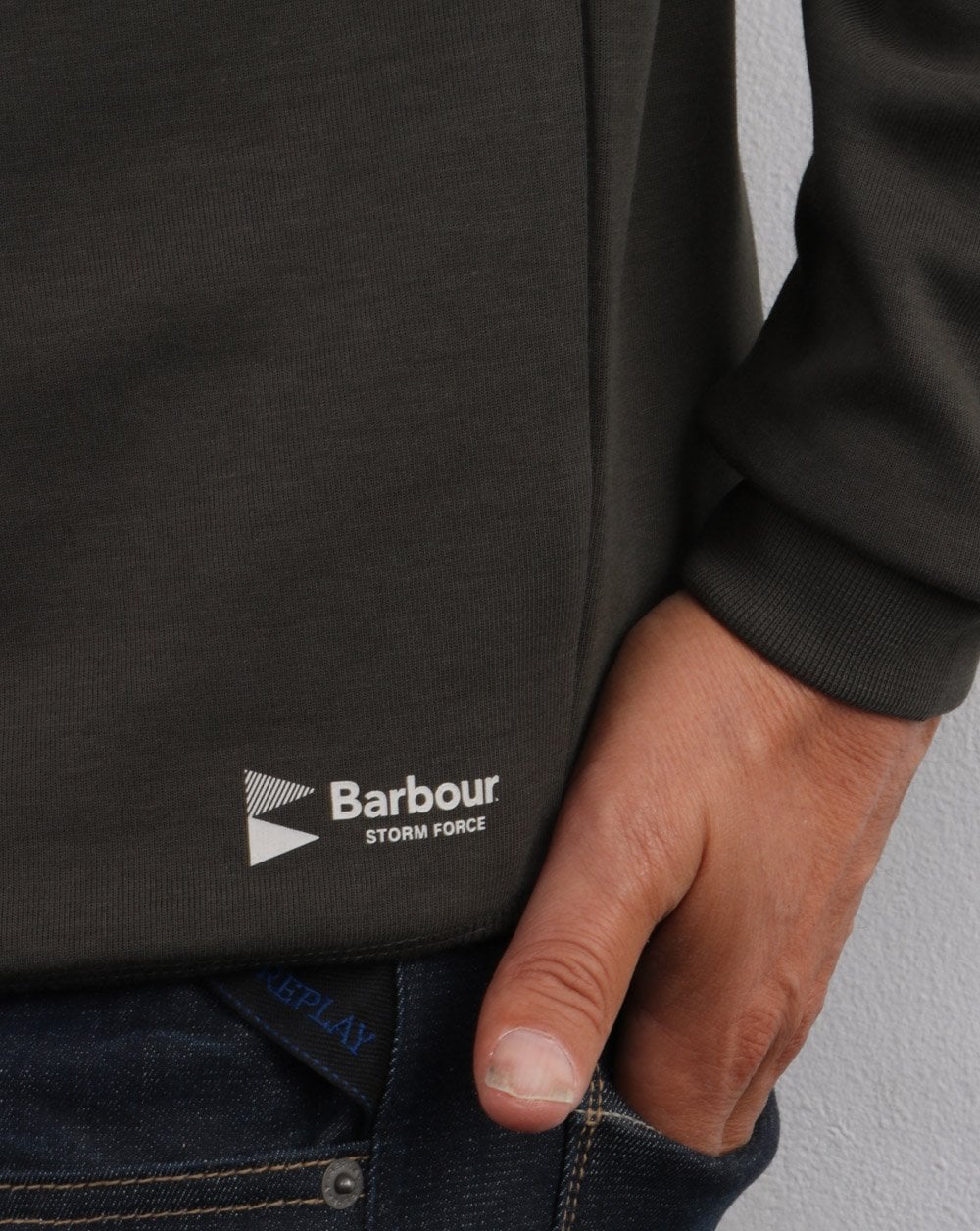 Barbour Lockley Sweatshirt mit halbem Reißverschluss, Waldgrün