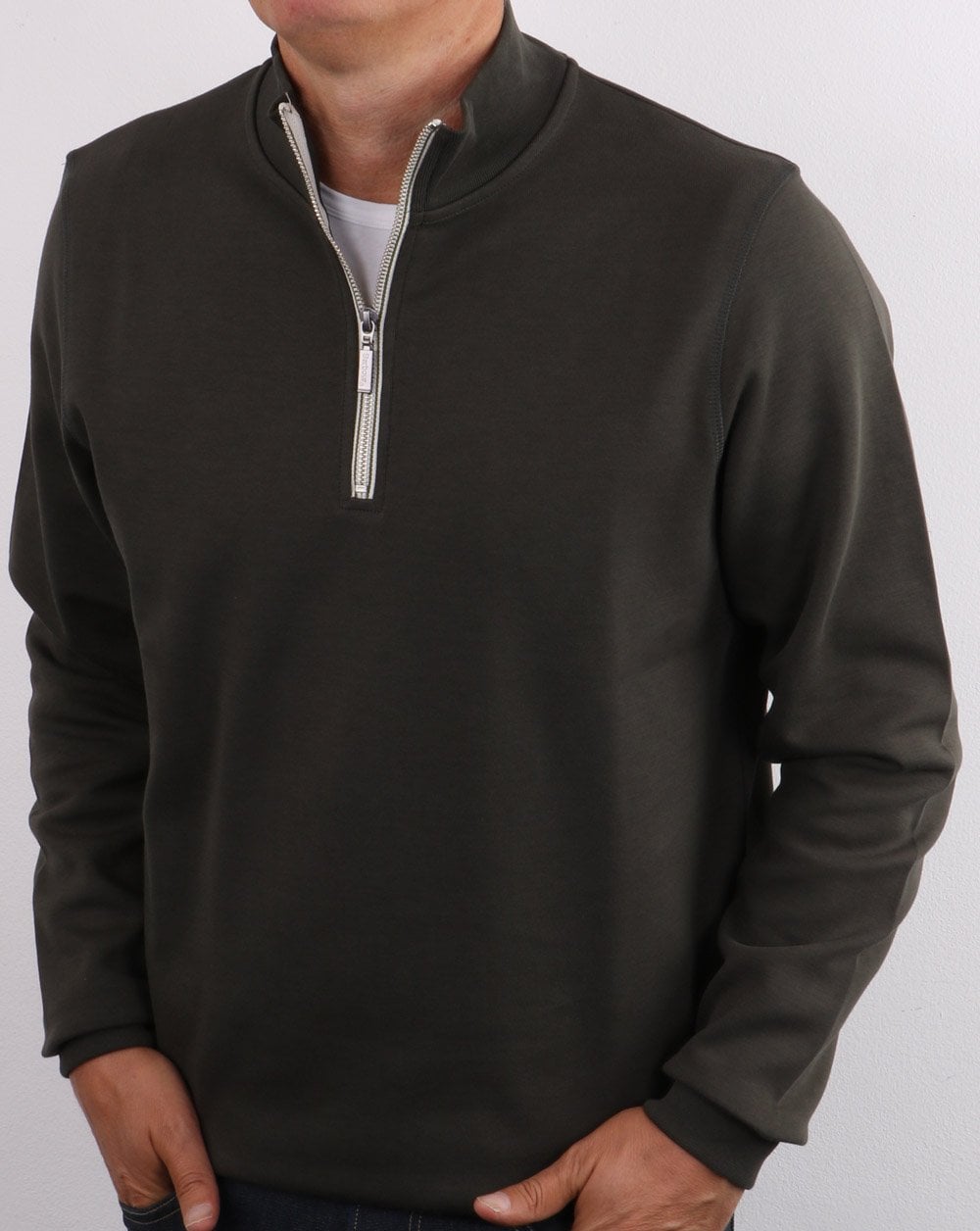 Barbour Lockley Sweatshirt mit halbem Reißverschluss, Waldgrün