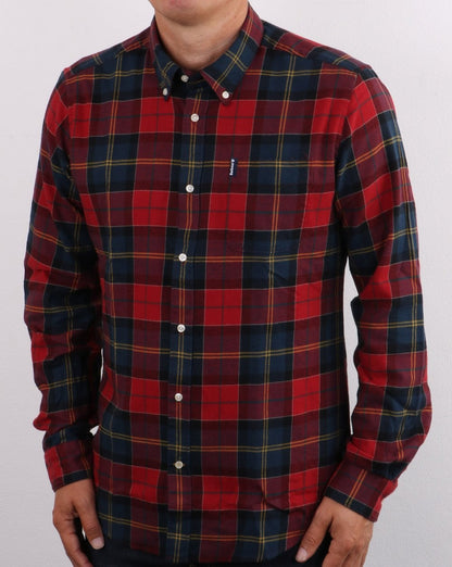 Barbour Tartan Tailored Hemd Purpurrot
