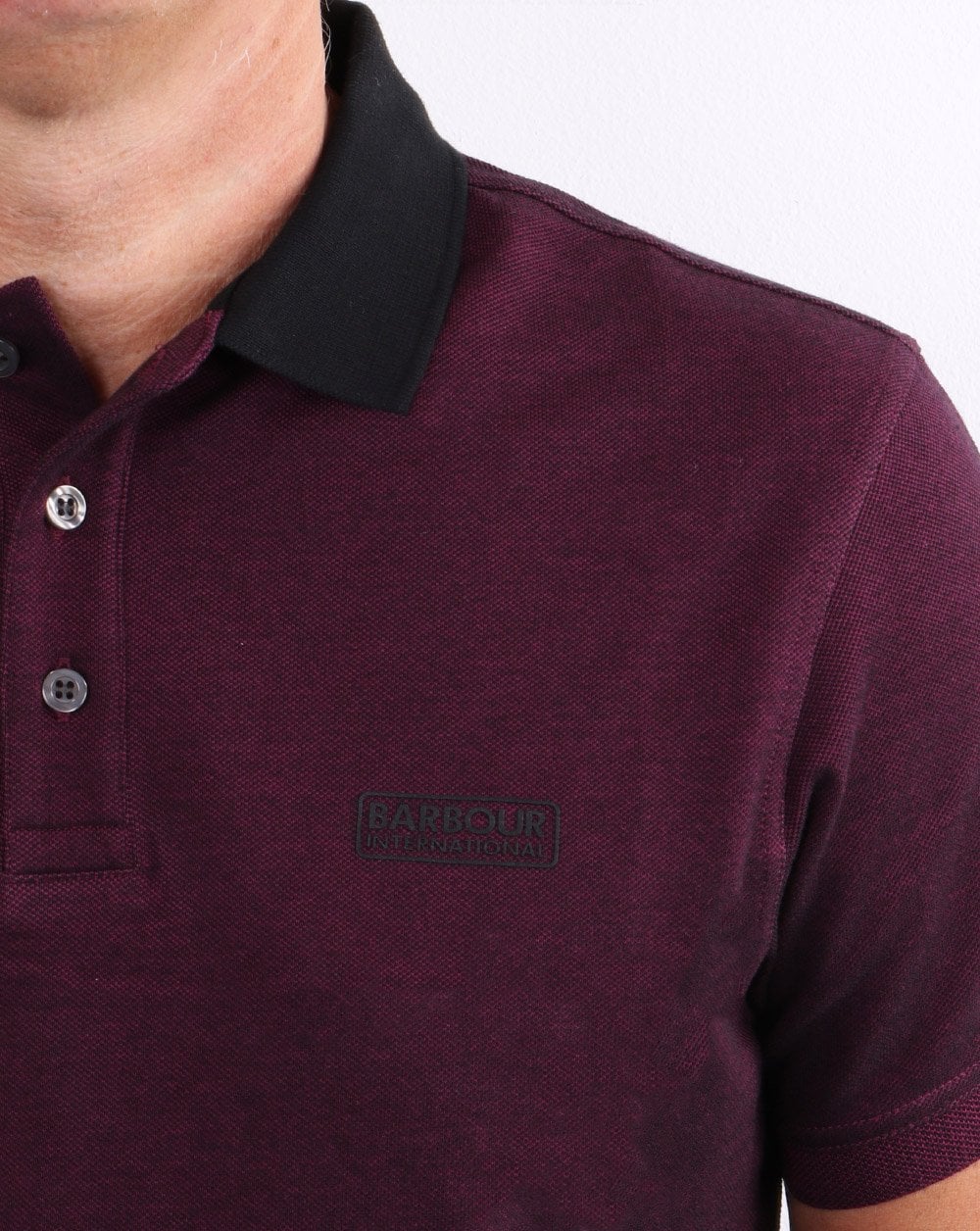 Barbour International Contrast Polo Beere/Schwarz
