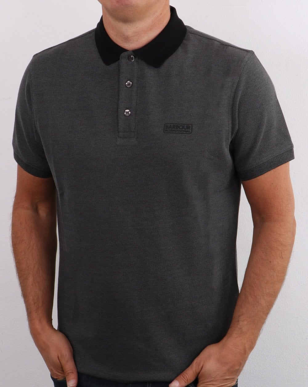 Barbour International Kontrast-Poloshirt Schwarz