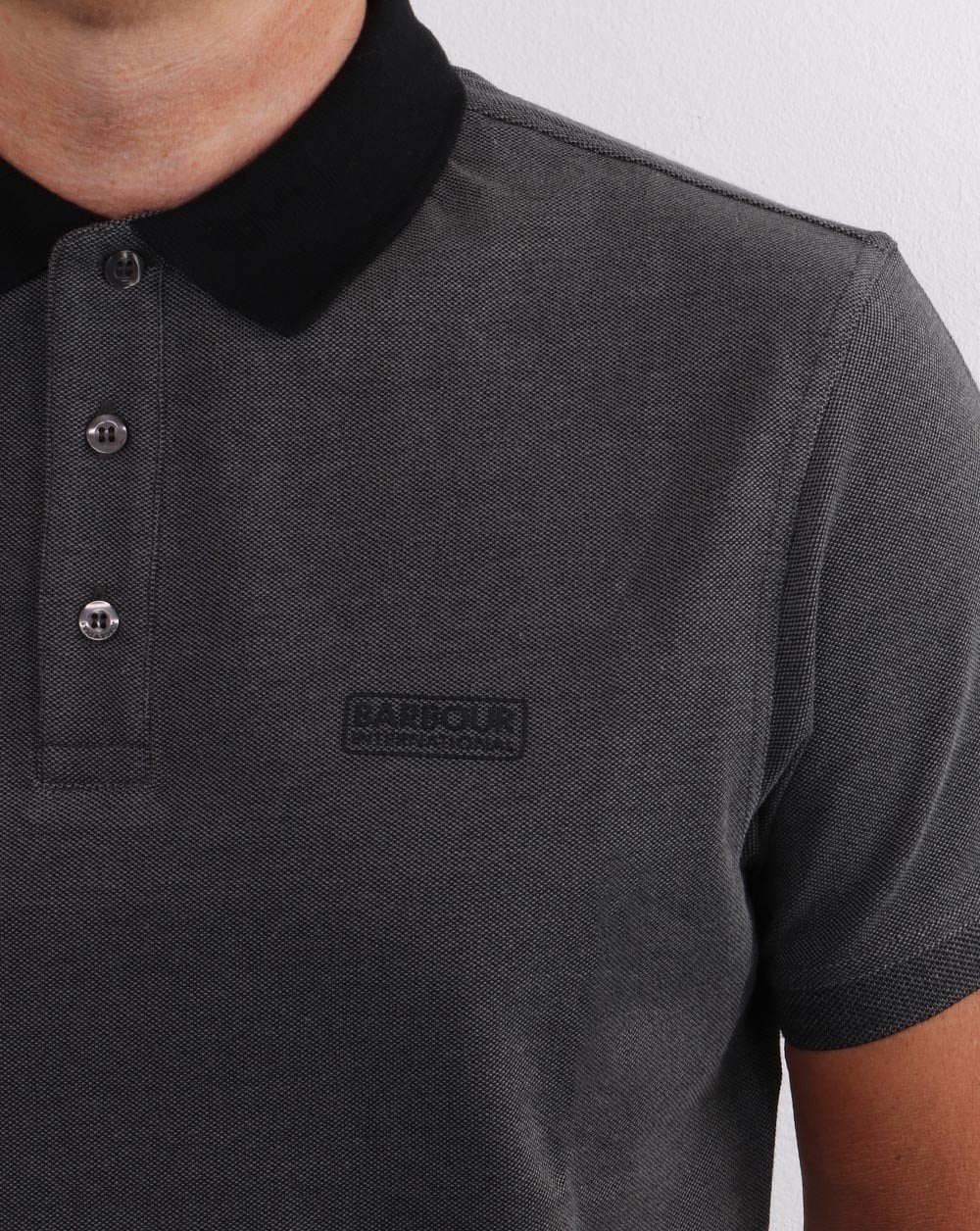 Barbour International Kontrast-Poloshirt Schwarz