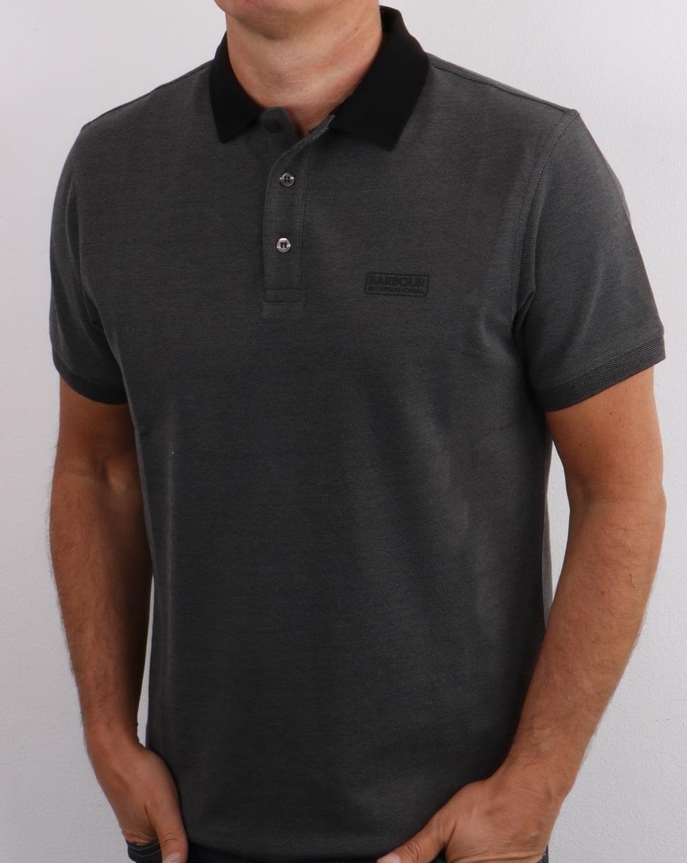 Barbour International Contrast Polo Black