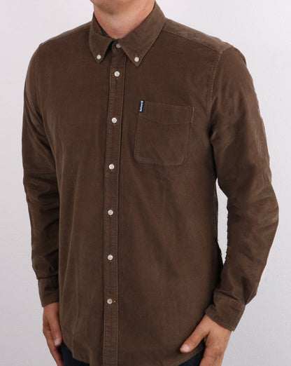 Barbour Cord Tailored Hemd Braun