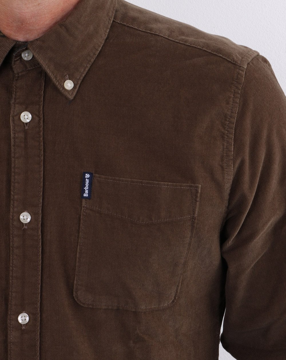 Barbour Cord Tailored Hemd Braun