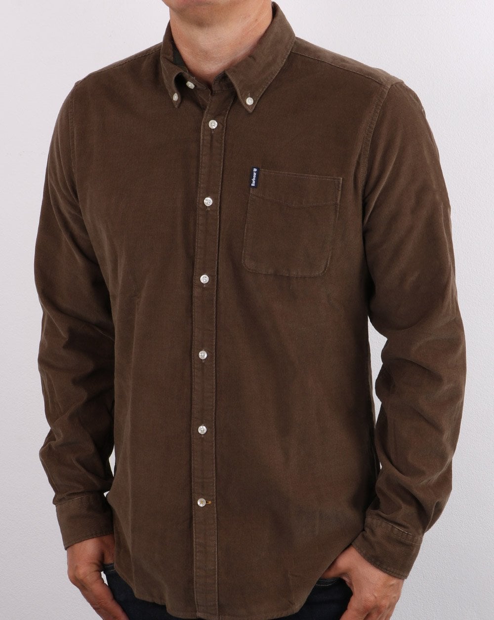 Barbour Cord Tailored Hemd Braun