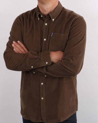 Barbour Cord Tailored Hemd Braun