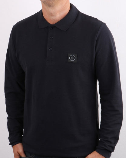 Marshall Artist Langarm-Poloshirt, Marineblau