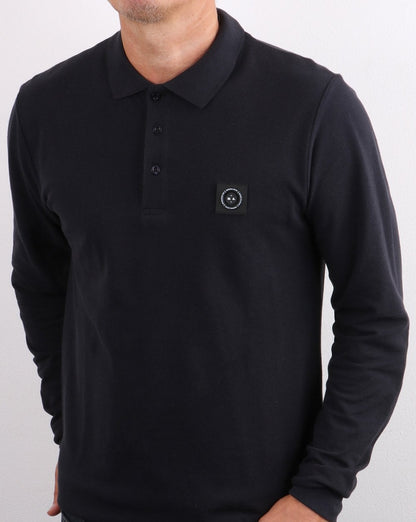 Marshall Artist Langarm-Poloshirt, Marineblau
