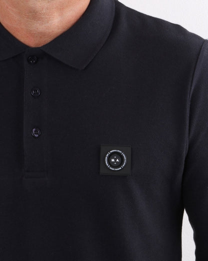 Marshall Artist Langarm-Poloshirt, Marineblau