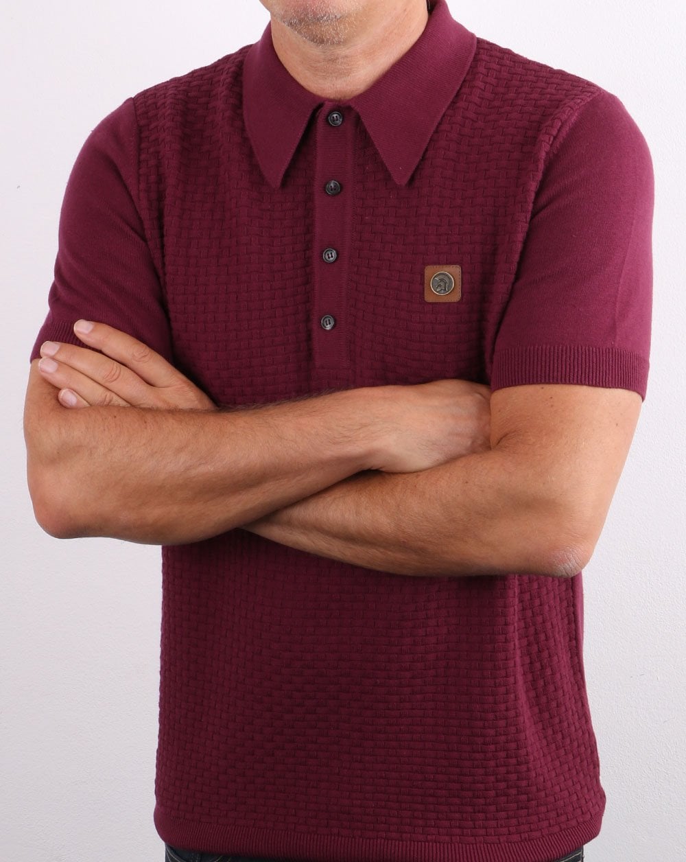 Trojan Strick-Poloshirt Port