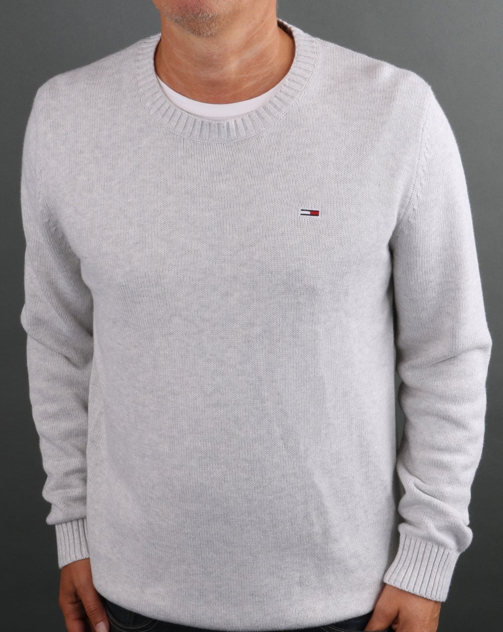 Tommy Hilfiger Crew Neck Jumper Silver Grey