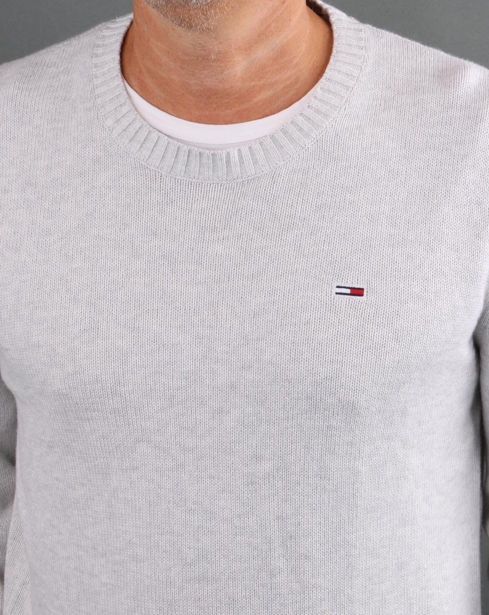 Tommy Hilfiger Rundhalspullover Silbergrau