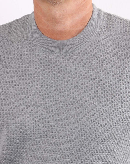 Ben Sherman Waffle Crew Knit Stahlgrau