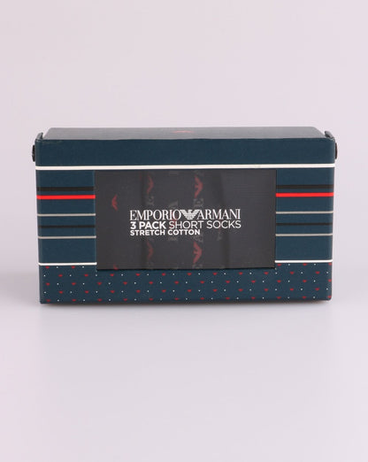 Emporio Armani 3er-Pack Socken Marine/Rot