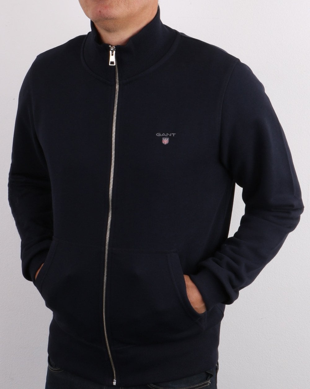 Gant Sweatshirt mit durchgehendem Reißverschluss, Marineblau