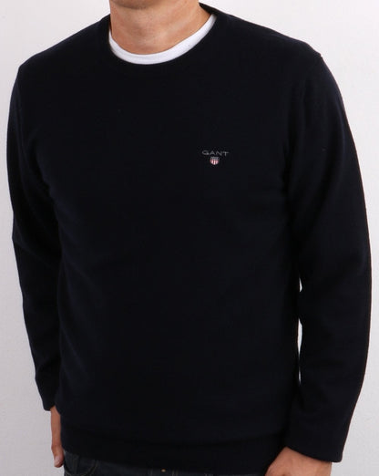 Gant Superfine Lambswool Rundhalsausschnitt Marineblau
