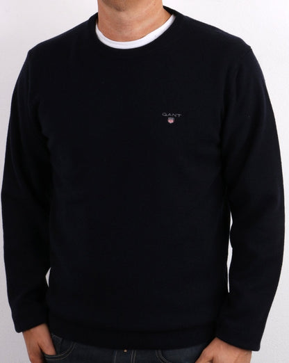 Gant Superfine Lambswool Rundhalsausschnitt Marineblau