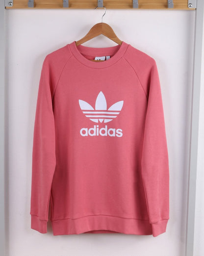 Adidas Originals – Sweatshirt mit Rundhalsausschnitt und Trefoil-Print in Rosa