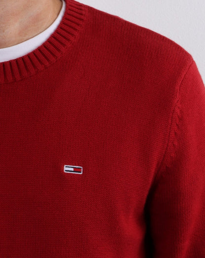 Tommy Jeans Sweatshirt mit Rundhalsausschnitt, Weinrot