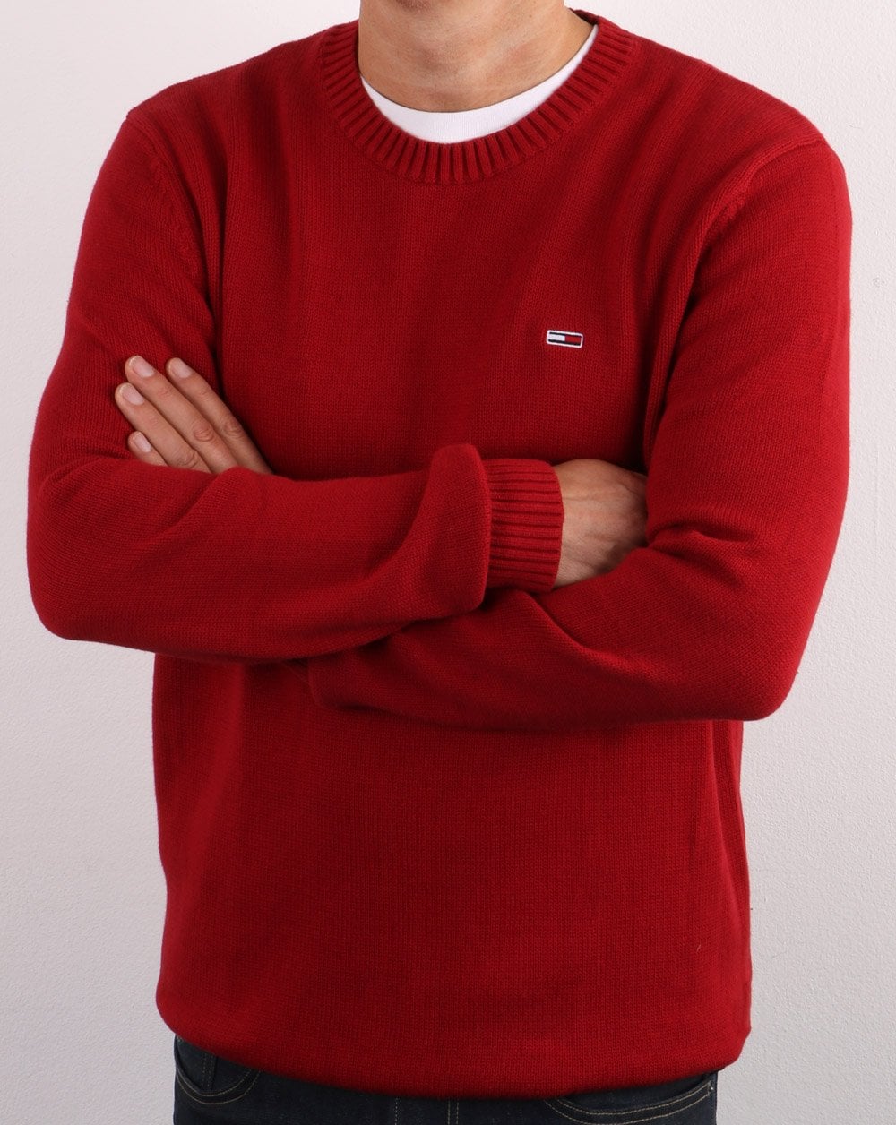 Tommy Jeans Sweatshirt mit Rundhalsausschnitt, Weinrot